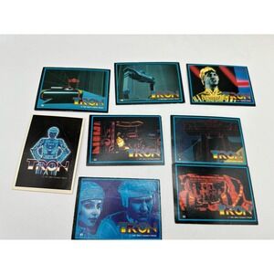 Vintage TRON Trading Cards Lot + Sticker (1982 Topps) Disney Sci-Fi‎
